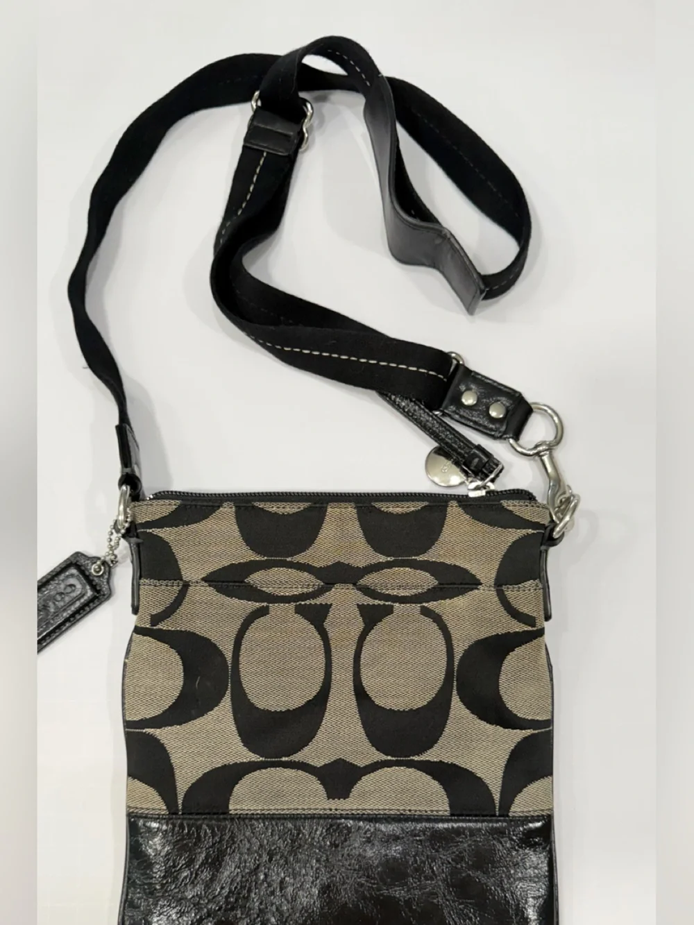 Coach Crossbody with Black and Tan Signature Print